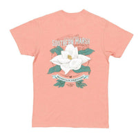 Magnolia Festival Series Tee in Washed Peach Heather by Southern Marsh - Country Club Prep