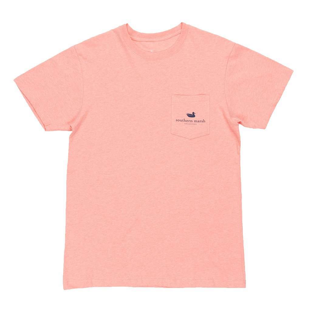 Magnolia Festival Series Tee in Washed Peach Heather by Southern Marsh - Country Club Prep