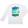 Mahi Close Up Long Sleeve Wicking Tee Shirt in White by Fripp & Folly - Country Club Prep