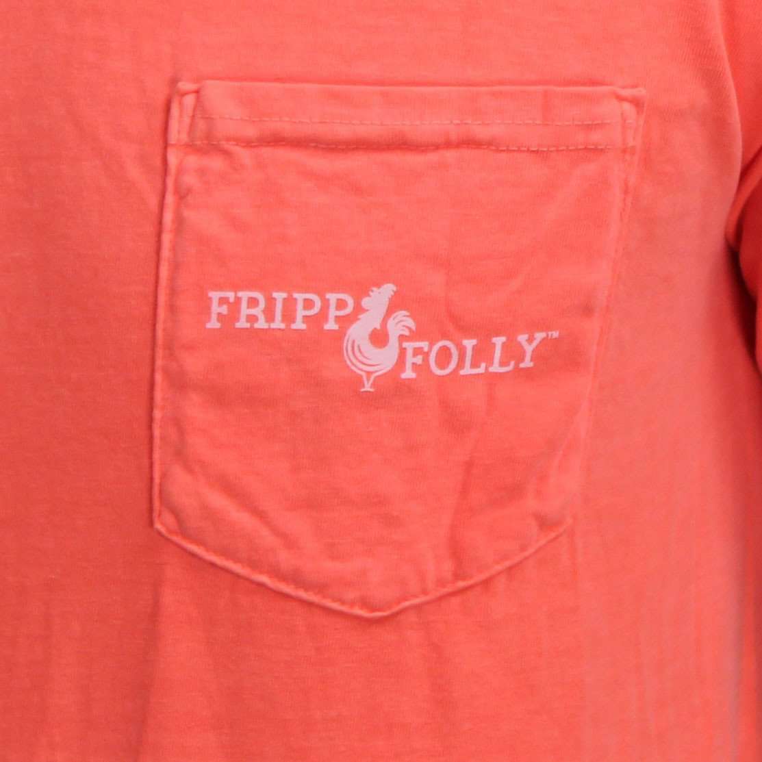 Mallard Tee in Neon Red Orange by Fripp & Folly - Country Club Prep