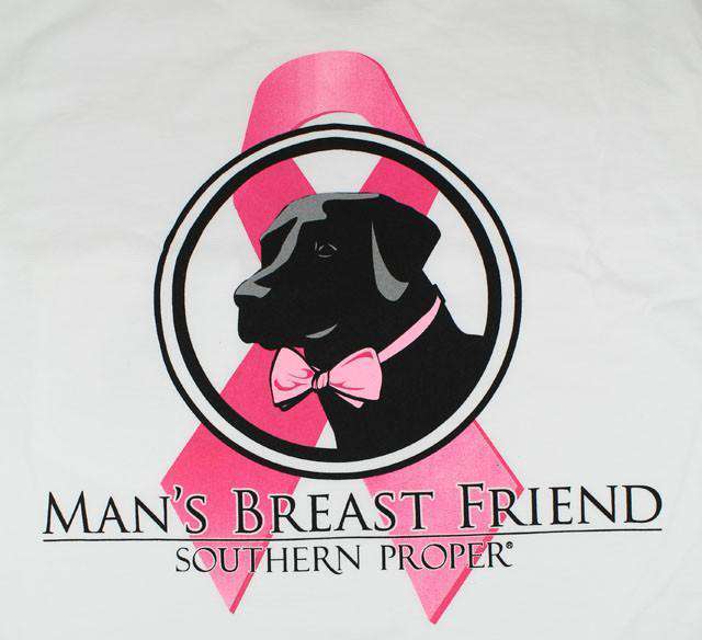 Man's Breast Friend Tee in White by Southern Proper - Country Club Prep