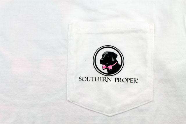 Man's Breast Friend Tee in White by Southern Proper - Country Club Prep