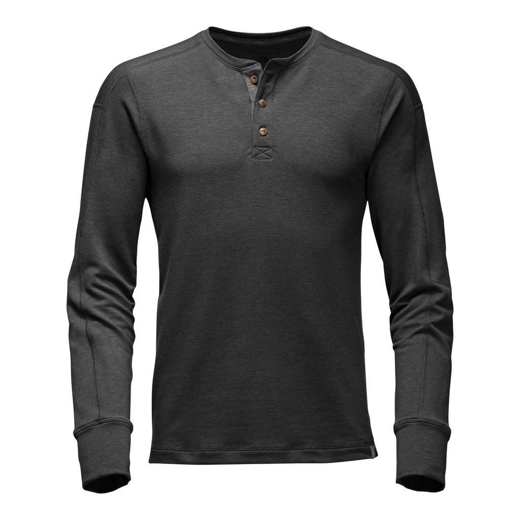 Men's Long Sleeve TNF™ Terry Henley in Dark Grey Heather by The North Face - Country Club Prep