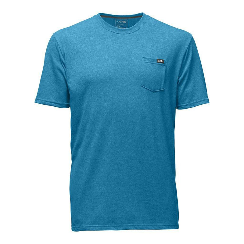 Men's Short Sleeve Classic Pocket Tee in Blue Moon Heather by The North Face - Country Club Prep
