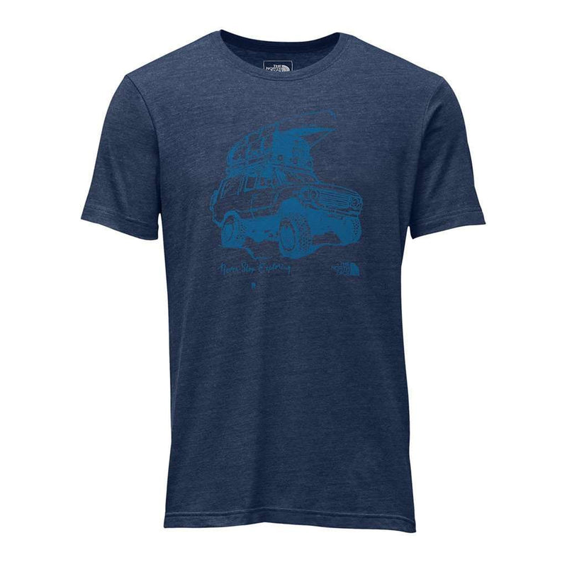 Men's Short Sleeve Off Road Tri-Blend Tee in Shady Blue Heather by The North Face - Country Club Prep