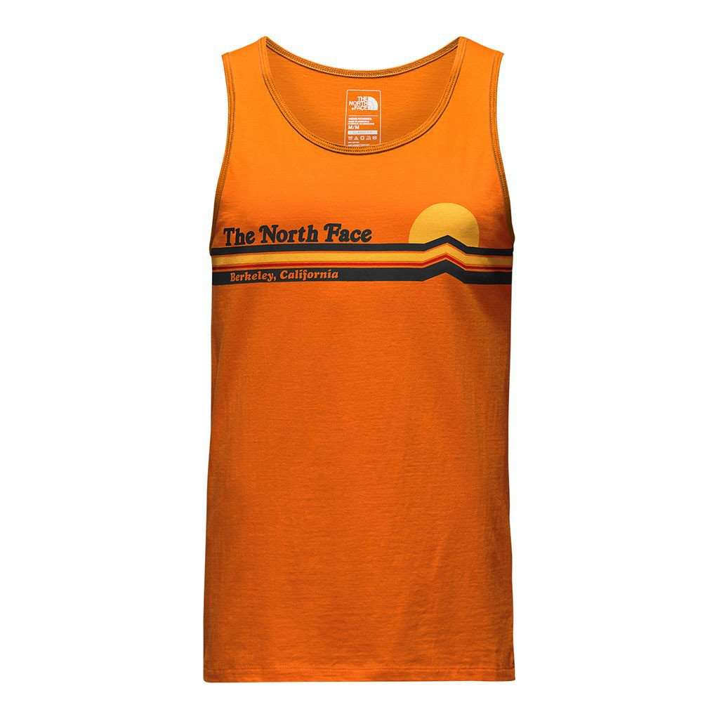 Men's Tequila Sunset Tank in Exuberance Orange by The North Face - Country Club Prep