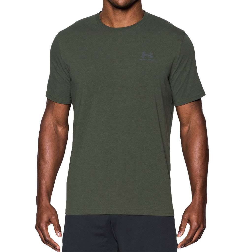 Men's UA Charged Cotton® Sportstyle Tee in Dark Green by Under Armour - Country Club Prep