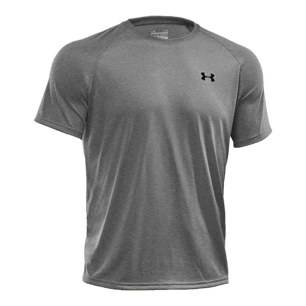 Men's UA Tech™ Short Sleeve T-Shirt in True Gray Heather/Black by Under Armour - Country Club Prep