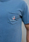 Merica Pocket Tee in Weathered Blue by Rowdy Gentleman - Country Club Prep