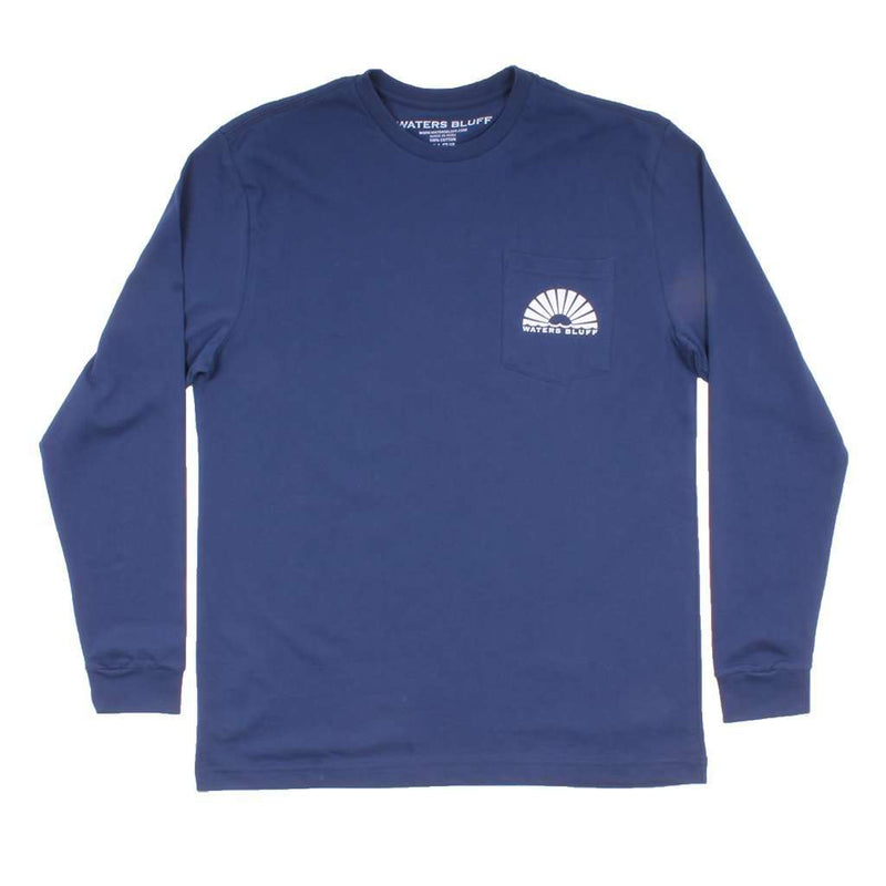 Midnight Tower Long Sleeve Tee in Navy by Waters Bluff - Country Club Prep