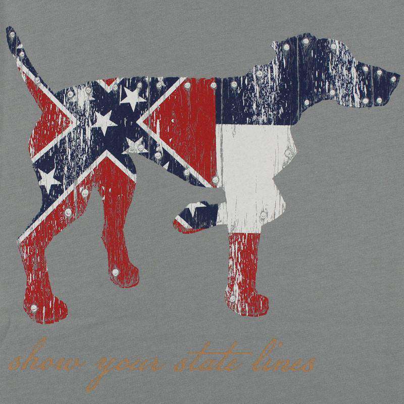 Mississippi SPC State Line Tee in Grey by Southern Point Co. - Country Club Prep