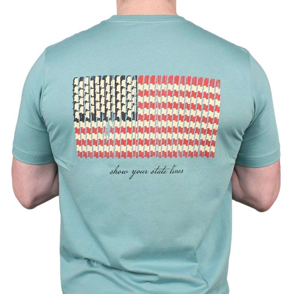 Mississippi SPC State Lines Tee in Ocean Green by Southern Point Co. - Country Club Prep
