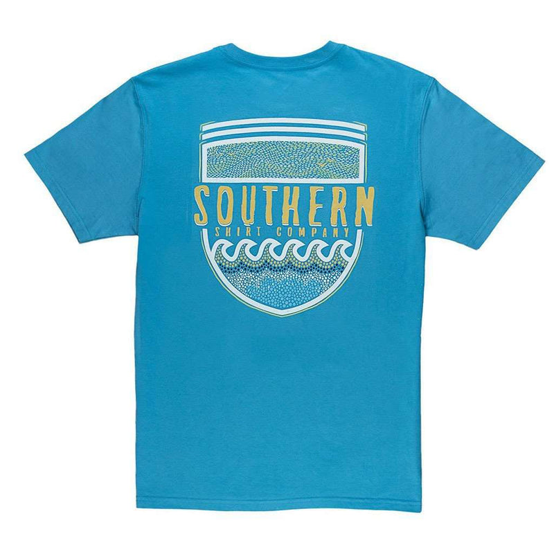 Mosaic Badge Tee in Cendre Blue by The Southern Shirt Co. - Country Club Prep
