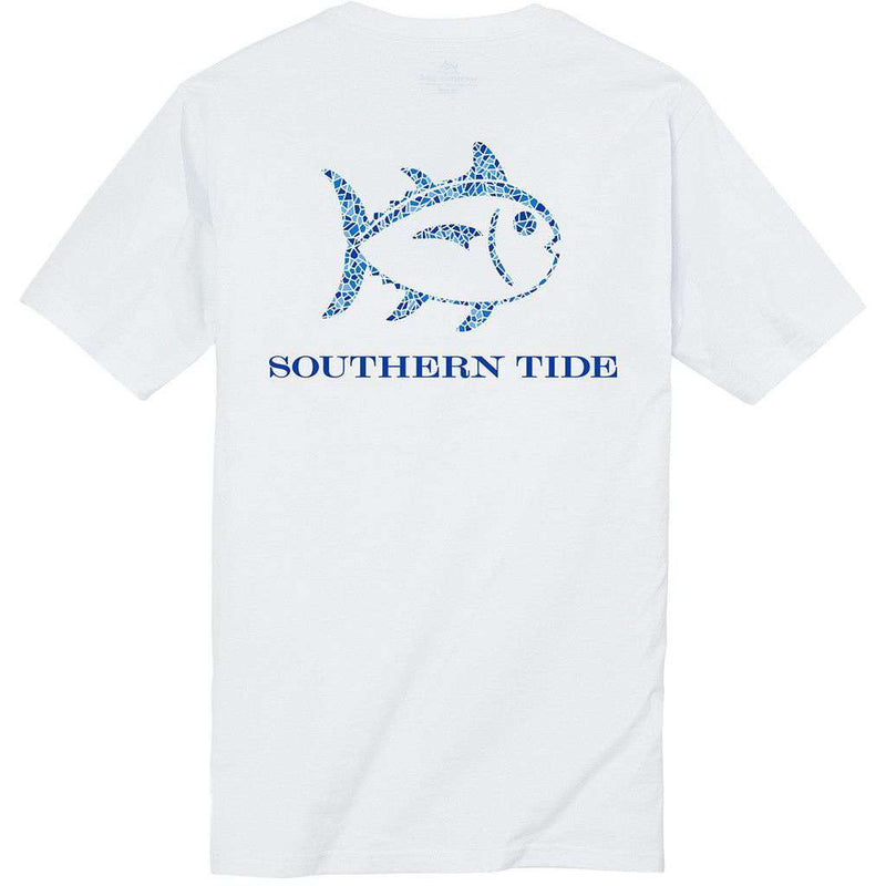 Mosaic Skipjack Tee Shirt in Classic White by Southern Tide - Country Club Prep