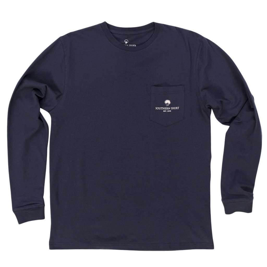 Mountain Daze Long Sleeve Tee Shirt in Indigo by The Southern Shirt Co. - Country Club Prep