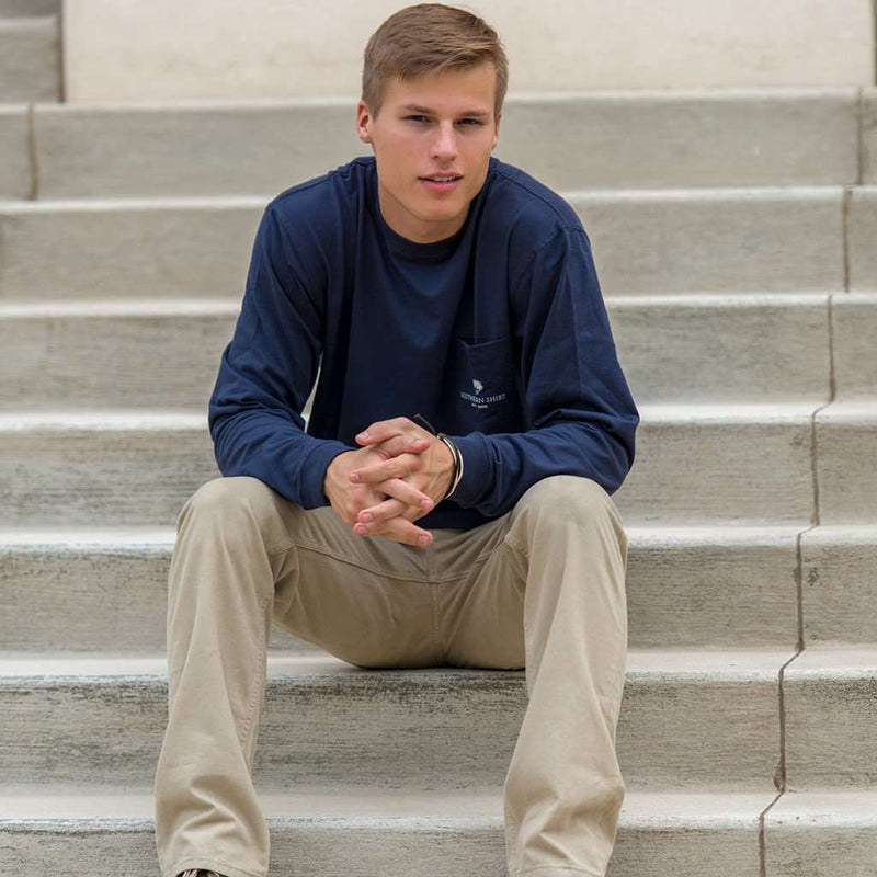 Mountain Daze Long Sleeve Tee Shirt in Indigo by The Southern Shirt Co. - Country Club Prep