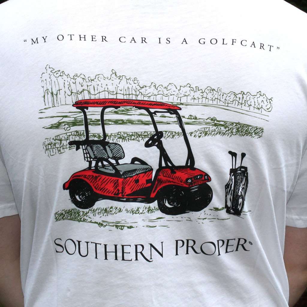 My Other Car is a Golf Cart Tee in White by Southern Proper - Country Club Prep