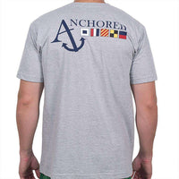Nautical Flag Tee Shirt in Grey by Anchored Style - Country Club Prep
