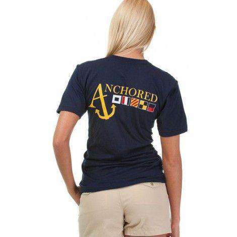 Nautical Flag Tee Shirt in Navy by Anchored Style - Country Club Prep