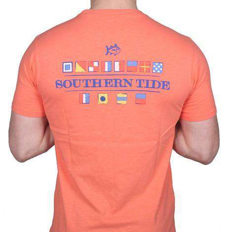 Nautical Flags Tee in Coral Beach by Southern Tide - Country Club Prep