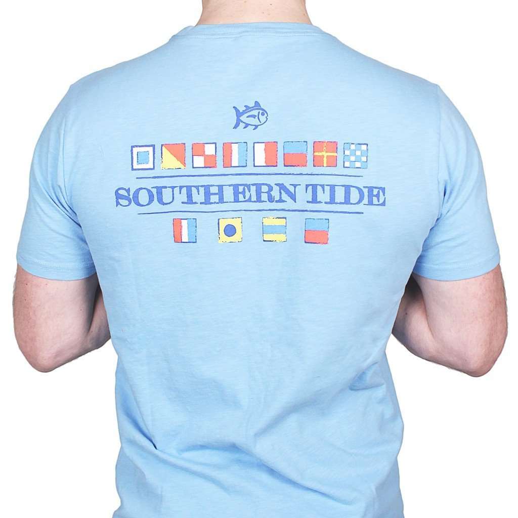 Nautical Flags Tee in Ocean Channel by Southern Tide - Country Club Prep