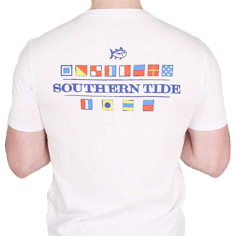 Nautical Flags Tee in White by Southern Tide - Country Club Prep