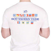 Nautical Flags Tee in White by Southern Tide - Country Club Prep