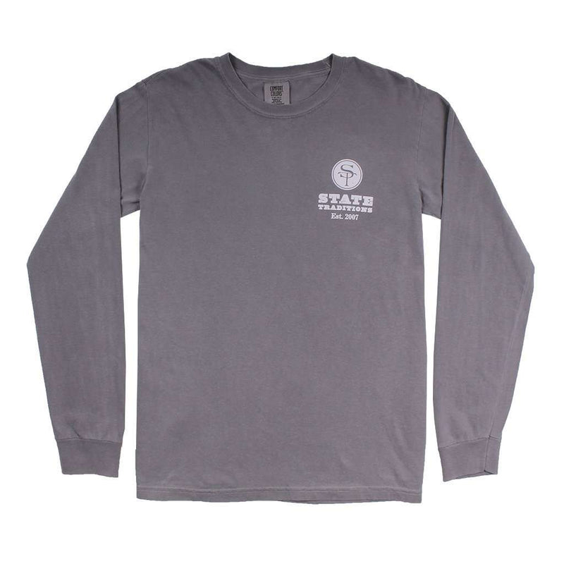 NC Traditional Long Sleeve T-Shirt in Grey by State Traditions - Country Club Prep