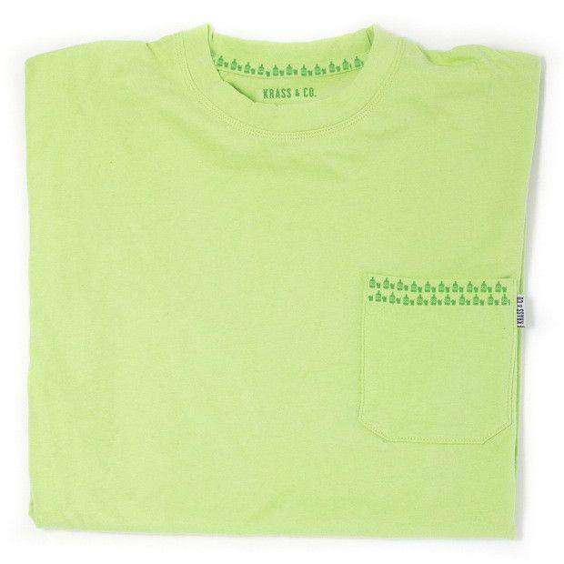 No Chaser Pocket Tee Shirt in Neon Green by Krass & Co. - Country Club Prep