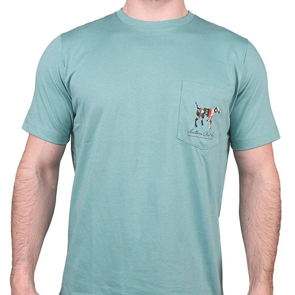 North Carolina SPC State Lines Tee in Ocean Green by Southern Point Co. - Country Club Prep