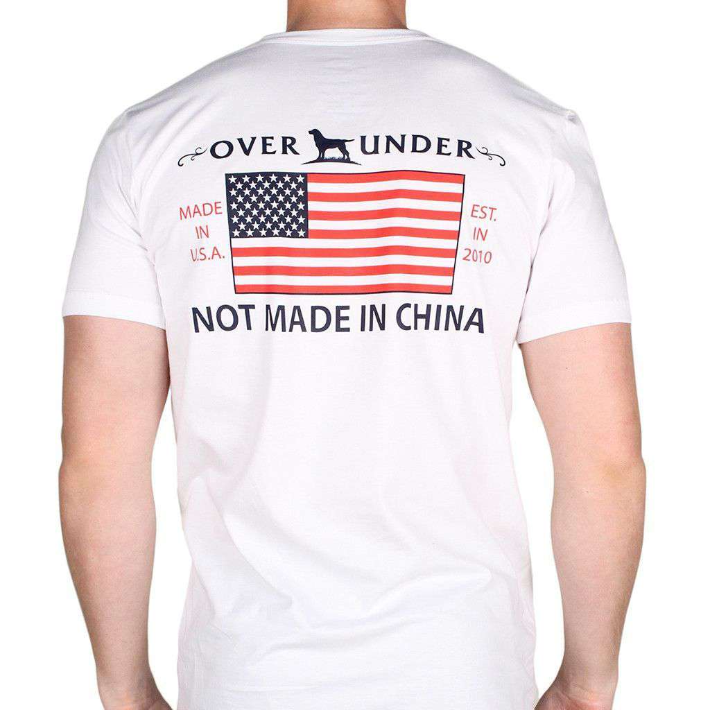 Not Made In China Tee in White by Over Under Clothing - Country Club Prep