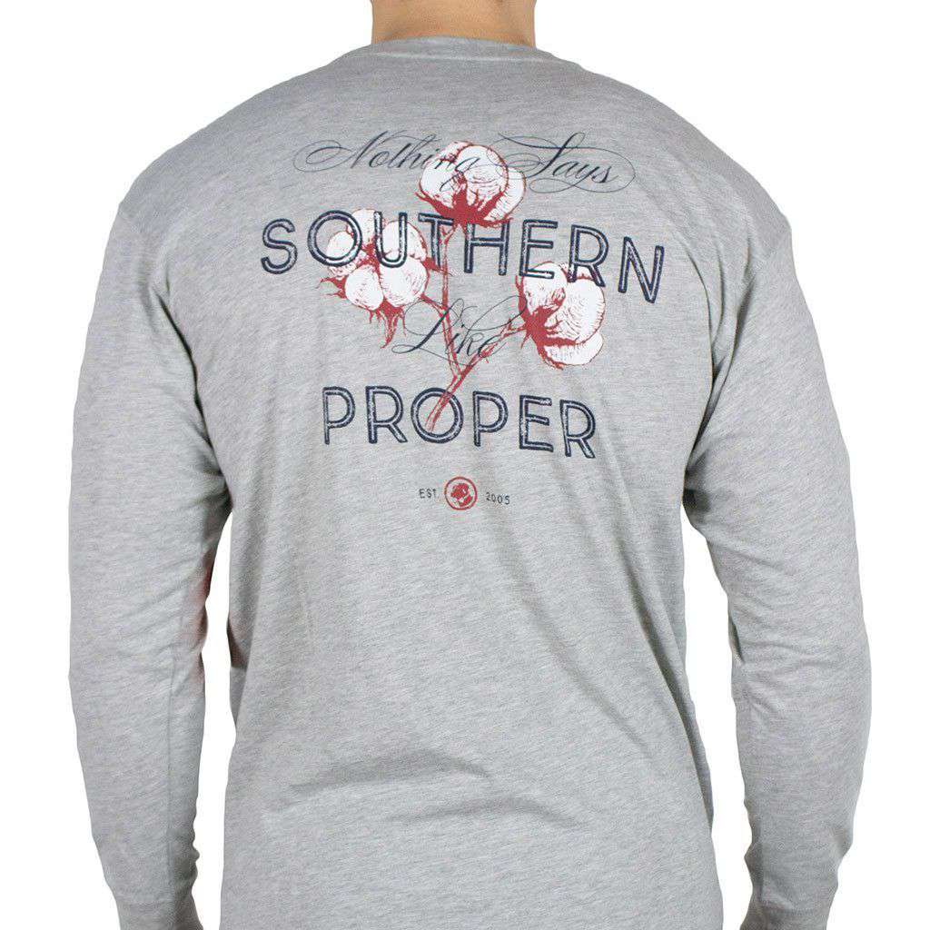 Nothing Says Southern (Like Southern Proper) Long Sleeve Tee in Grey by Southern Proper - Country Club Prep