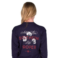 Nothing Says Southern (Like Southern Proper) Long Sleeve Tee in Navy by Southern Proper - Country Club Prep