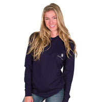 Nothing Says Southern (Like Southern Proper) Long Sleeve Tee in Navy by Southern Proper - Country Club Prep