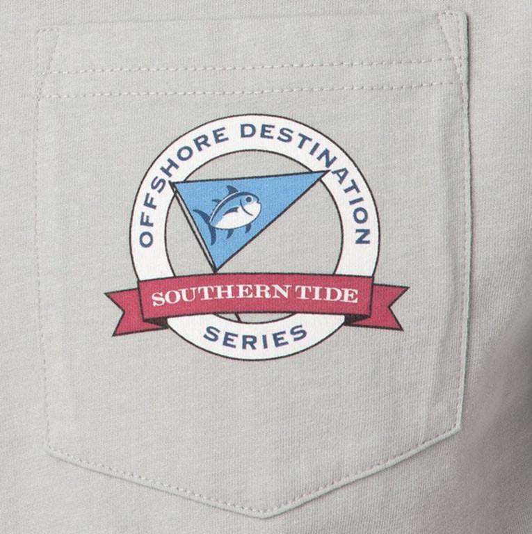 Offshore Destination Pocket Tee Shirt in Harpoon Grey by Southern Tide - Country Club Prep