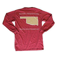 OK Norman Long Sleeve T-Shirt in Crimson by State Traditions - Country Club Prep