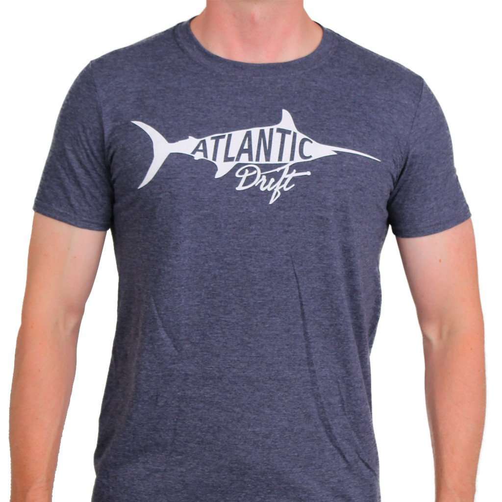 Old Blue Vintage Tee in Heather Navy by Atlantic Drift - Country Club Prep