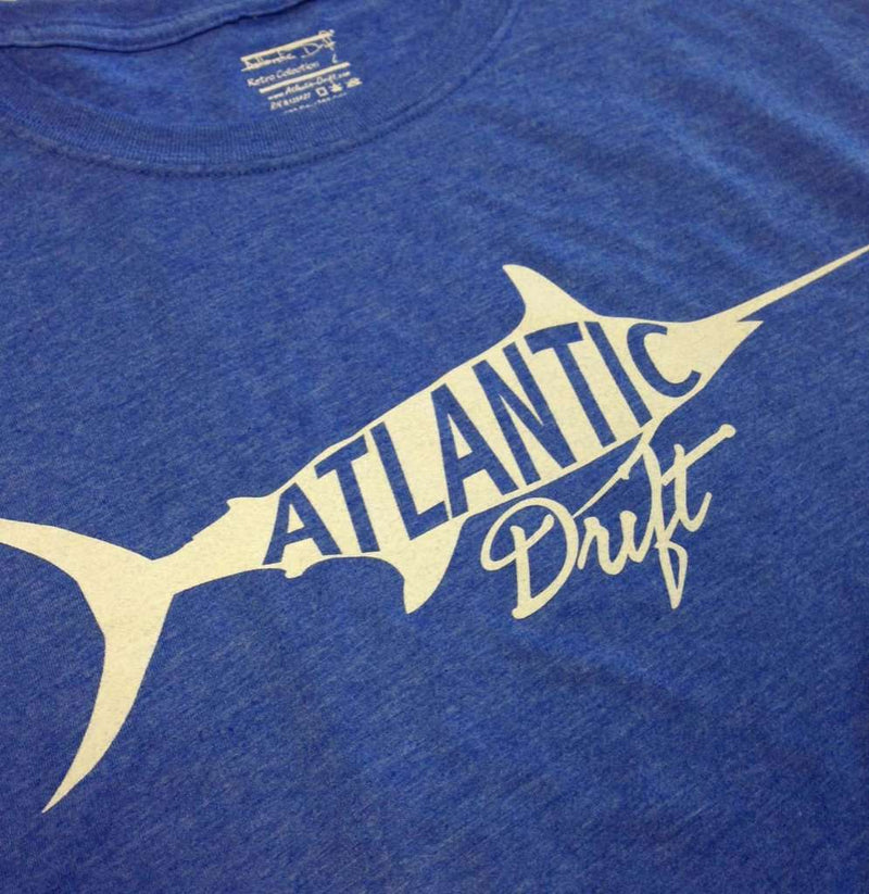 Old Blue Vintage Tee in Heather Royal Blue by Atlantic Drift - Country Club Prep