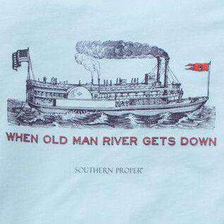 Old Man River Long Sleeve Tee in Sky Blue by Southern Proper - Country Club Prep
