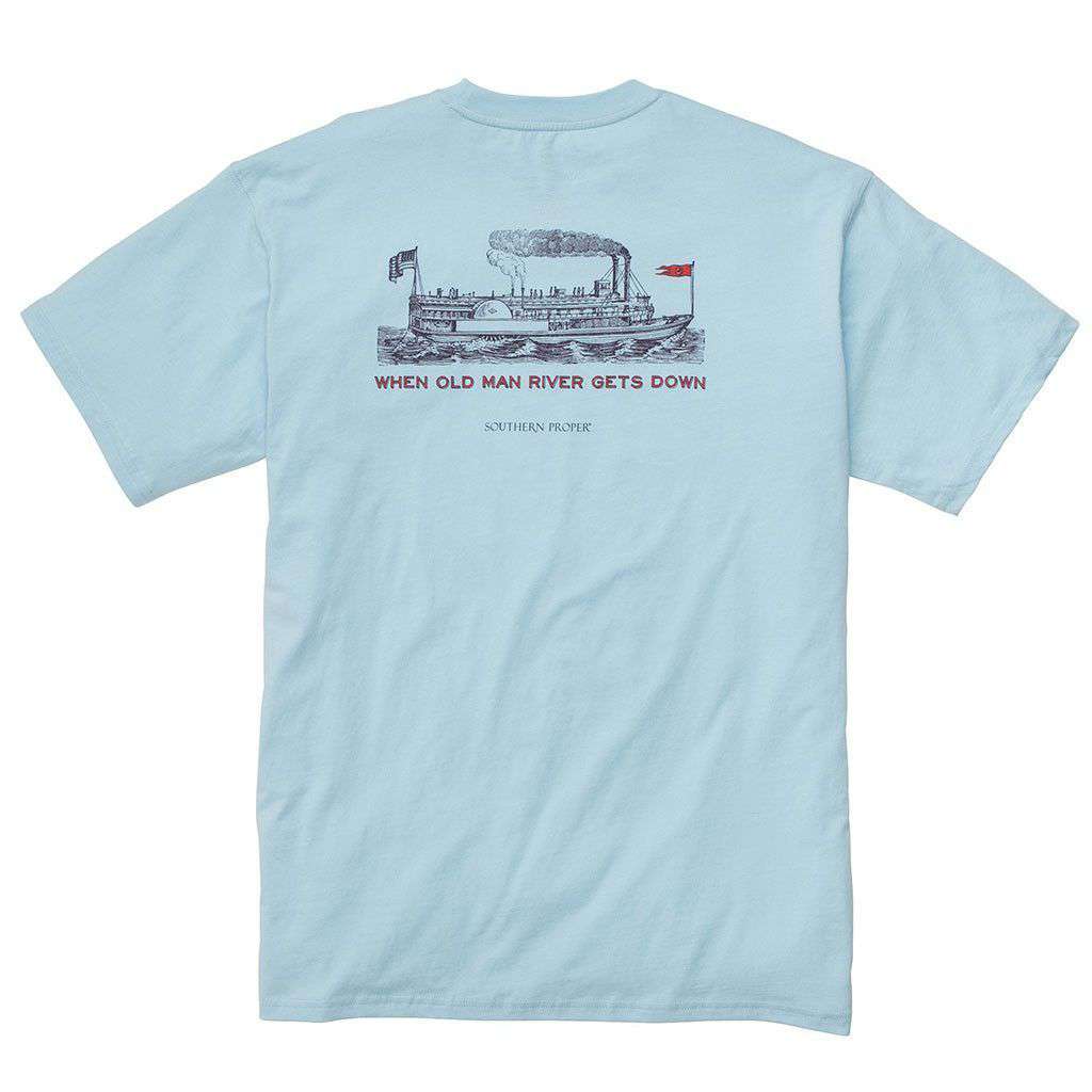 Old Man River Tee in Sky Blue by Southern Proper - Country Club Prep