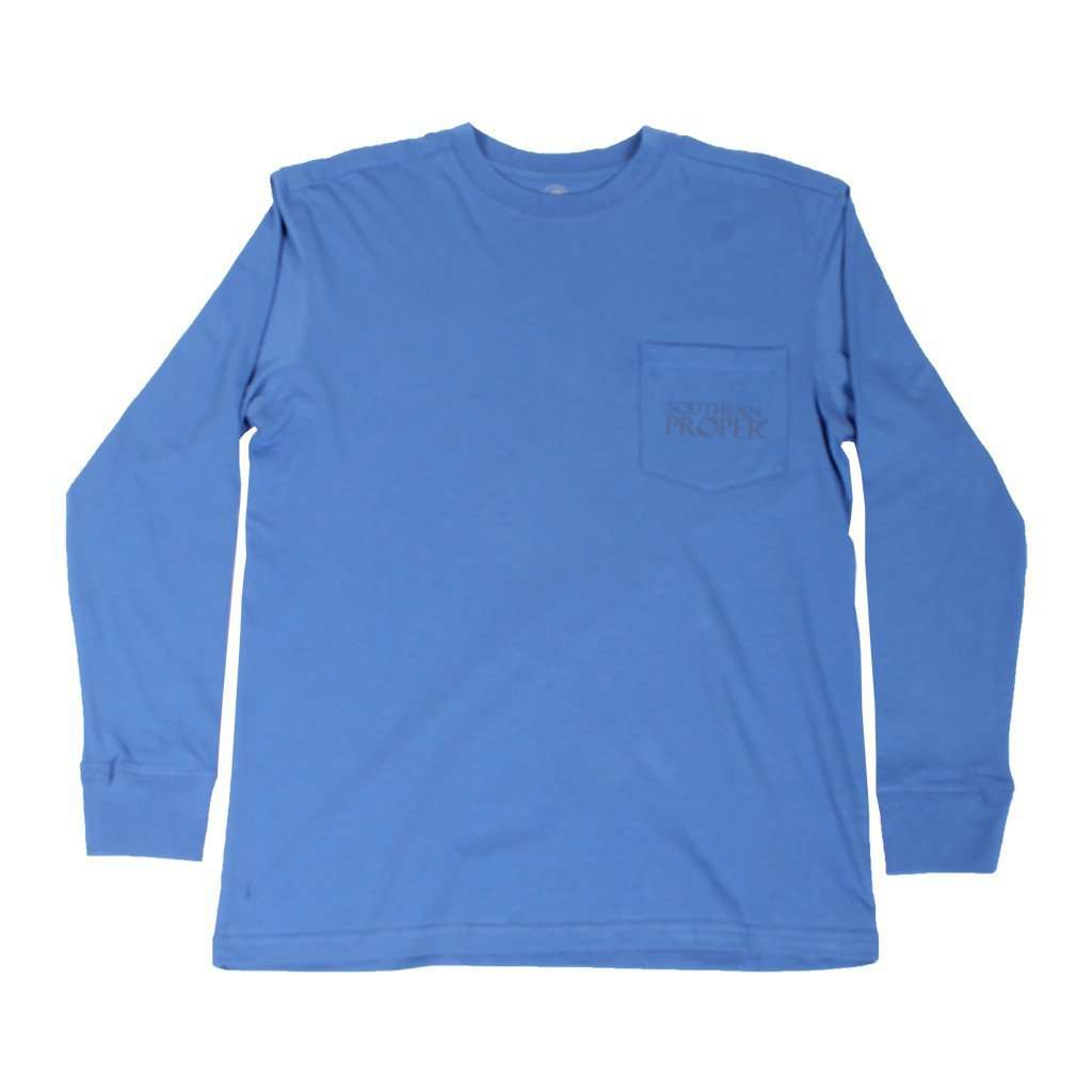 Original Logo Long Sleeve Tee in Washed Snorkel by Southern Proper - Country Club Prep