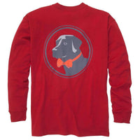 Original Logo Long Sleeve Tee Shirt in Madras Red by Southern Proper - Country Club Prep
