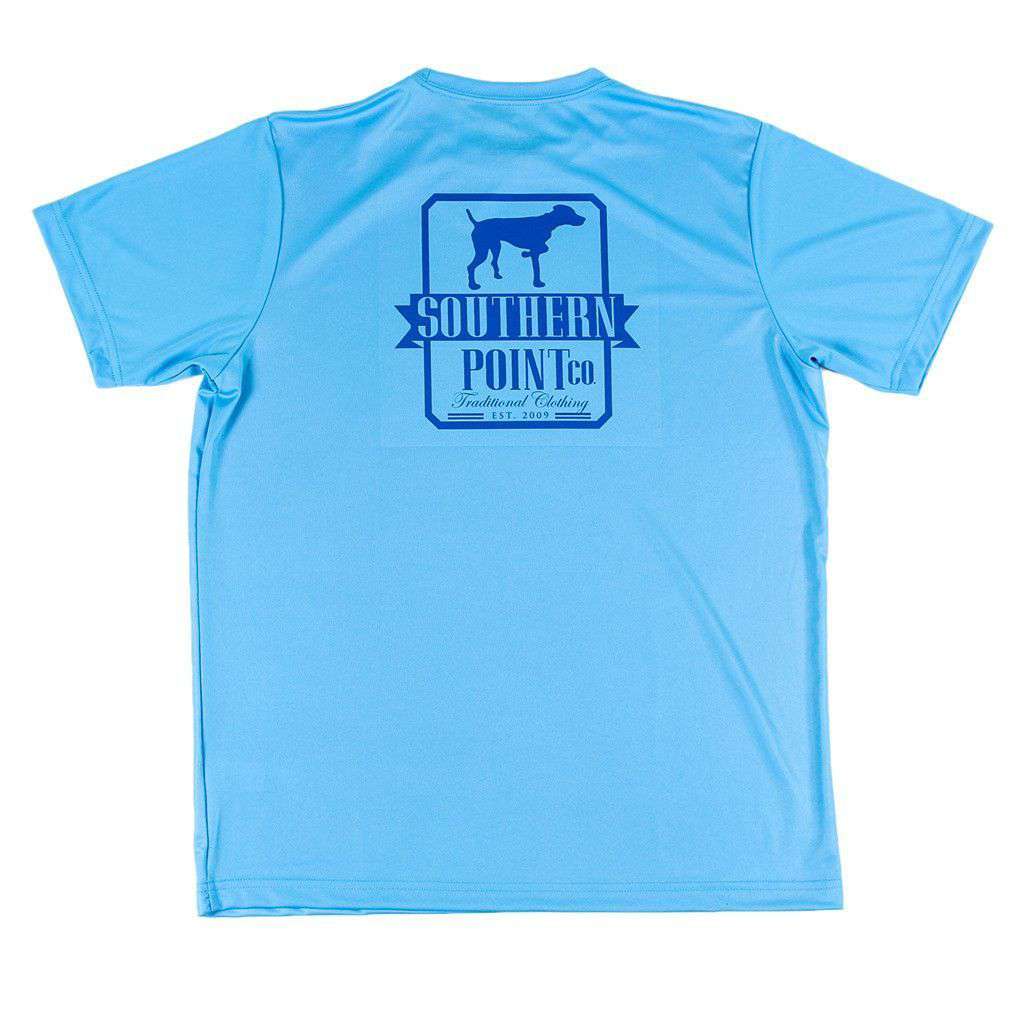 Original Logo Performance Tee in Electric Blue by Southern Point Co. - Country Club Prep