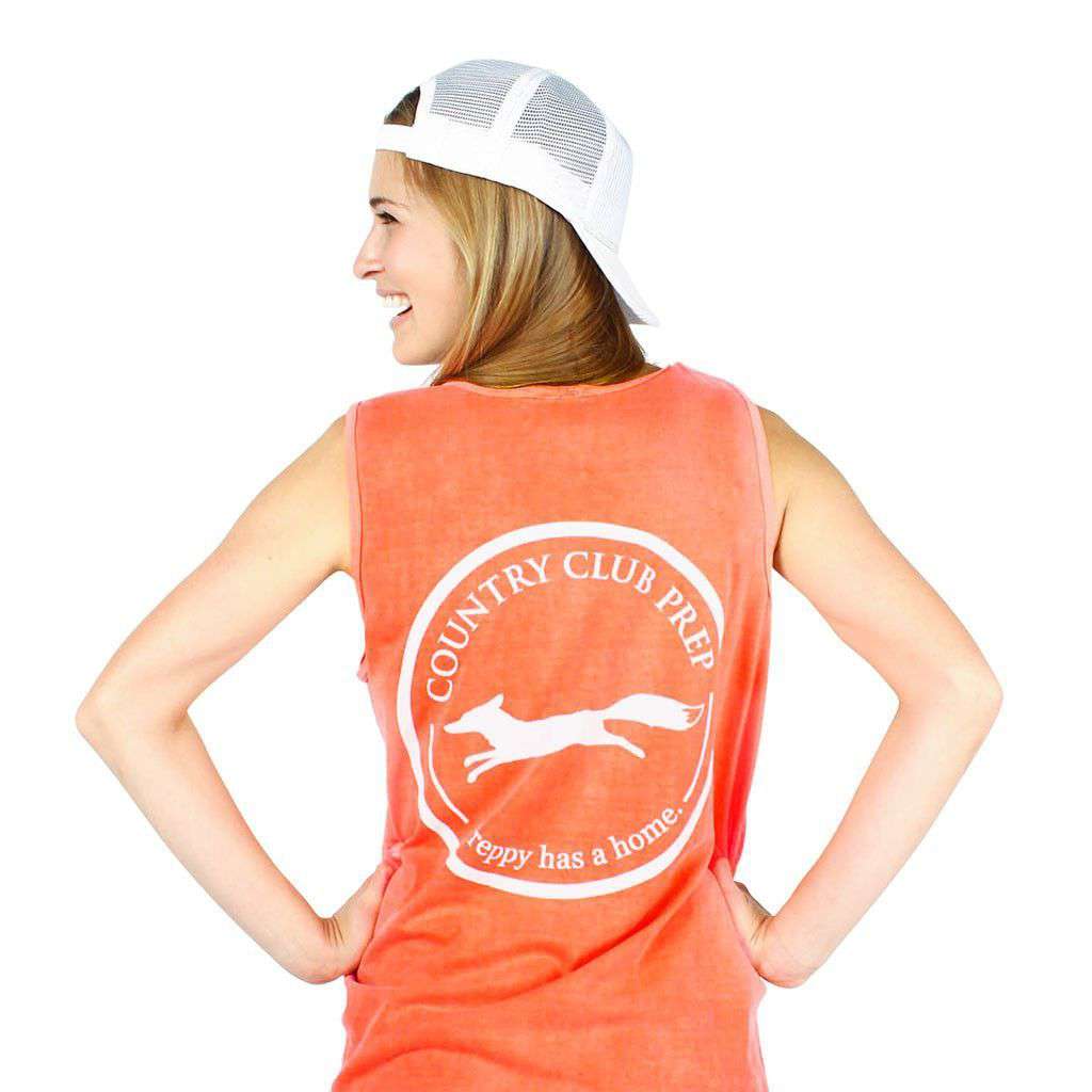 Original Logo Tank Top in Neon Coral by Country Club Prep - Country Club Prep