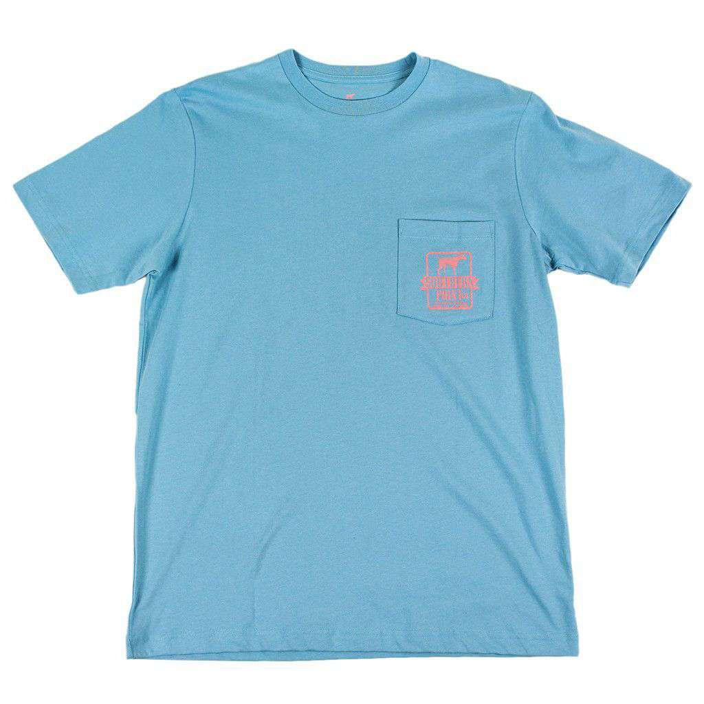 Original Logo Tee in Aqua Blue by Southern Point Co. - Country Club Prep