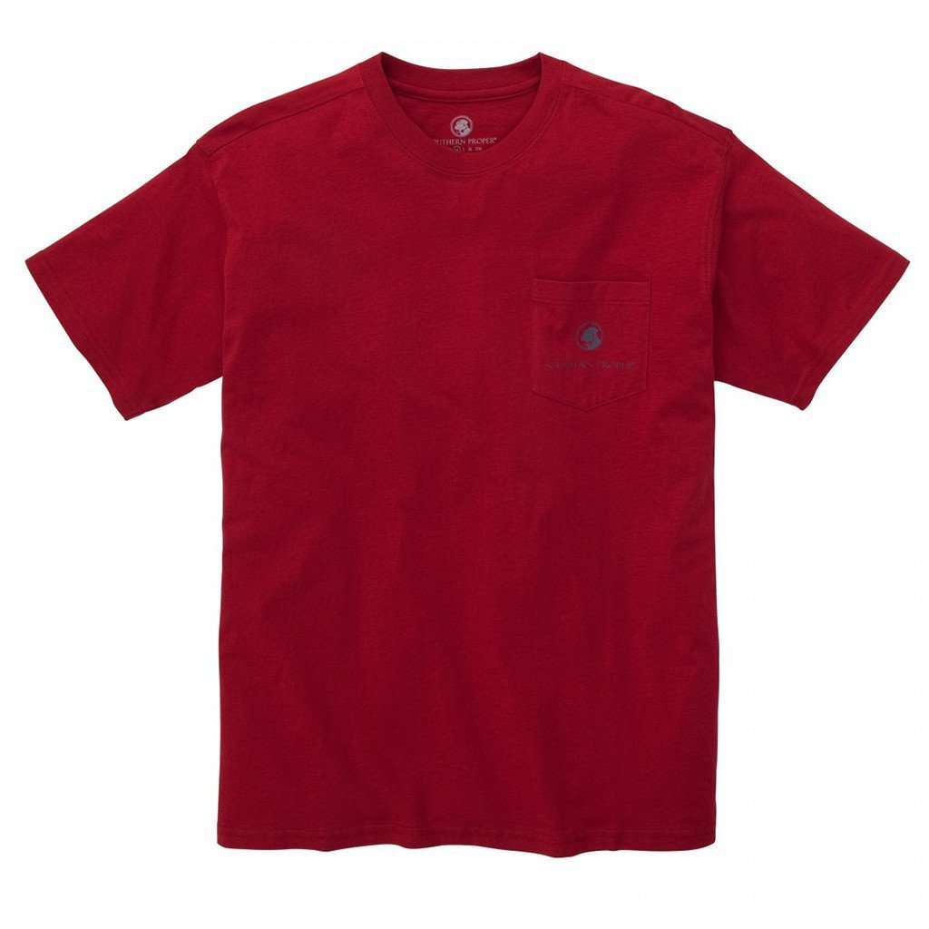 Original Logo Tee Shirt in Madras Red by Southern Proper - Country Club Prep