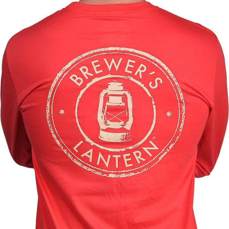 Original Long Sleeve Logo Tee in Washed Red by Brewer's Lantern - Country Club Prep