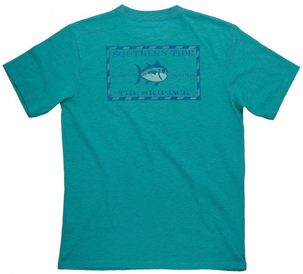 Original Skipjack Slub Tee Shirt in River Blue by Southern Tide - Country Club Prep