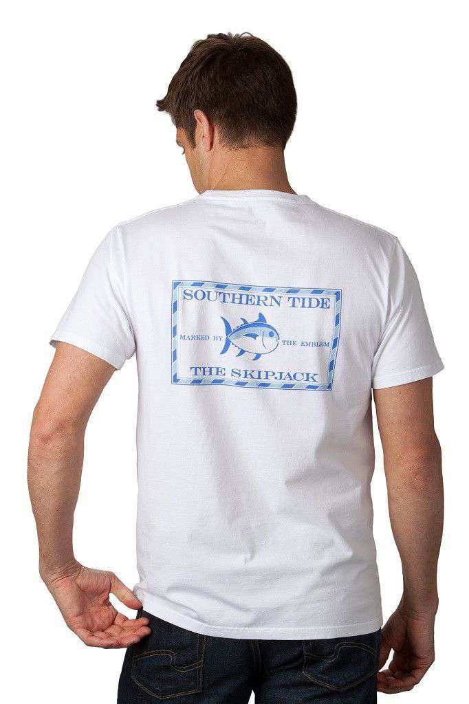 Original Skipjack Tee Shirt in White by Southern Tide - Country Club Prep