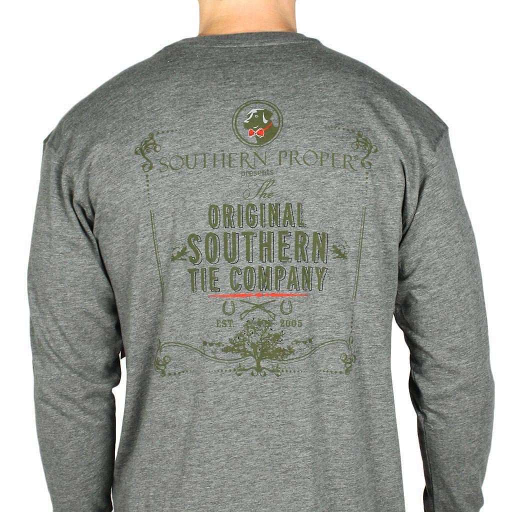 Original Southern Tie Company Long Sleeve Tee in Heather Grey by Southern Proper - Country Club Prep